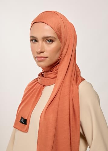 Signature Jersey Hijab Shawl-Burnt Rust, Crafted from 100% Natural Viscose, Soft Breathable & Skin Safe2