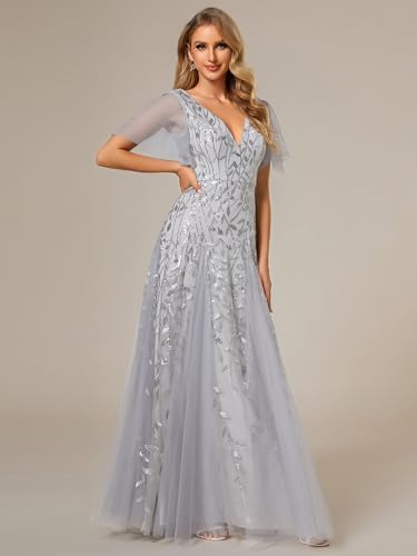 Image of Ever-Pretty Women's Sequin V-Neck Formal Mother of the Bride Dresses