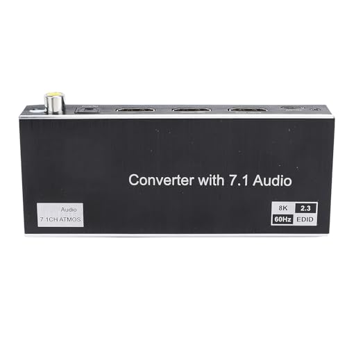 8K HDMI Splitter, 1 in 2 Out, 8K 60Hz, 4K 120Hz, for DTS HD, for TrueHD, for AC3, for 3D, 40Gbps HD Multimedia Interface Splitter for HDTV STB DVD Projector (US Plug)