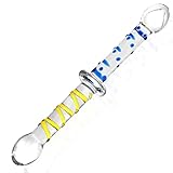 MEBAULT Glass Dildo 10.23 inch Double Ended Dildo with Pleasure Nubs & Spiral Texture Anal Butt Plug Prostate Massager for Men Women