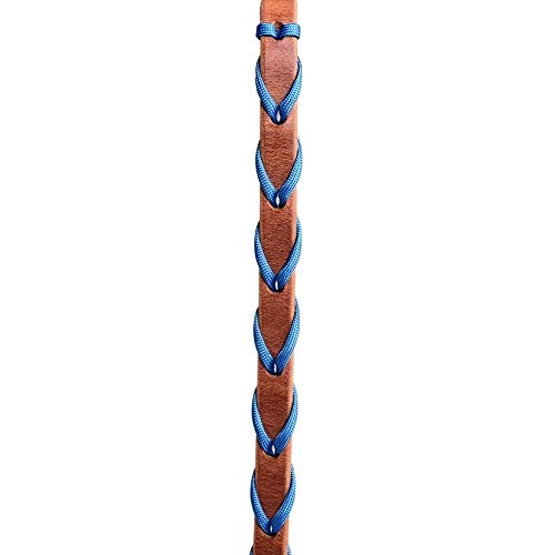 Berlin Custom Leather Reins Paracord Laced 5/8" x 7' 6" Blue H513