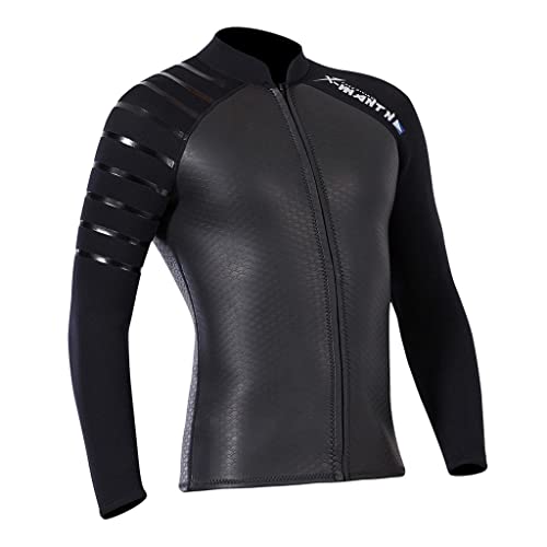Chaqueta para hombre de neopreno para buceo, top de snorkeling y pesca submarina con cremallera frontal, protección UPF50, secado rápido y transpirable miniatura 3