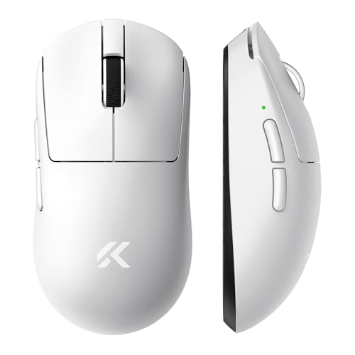 MCHOSE A7V2 Pro Souris Gaming sans Fil Esport, Légère, PAW3395, 26000 DPI, TOPSPEED Connet 8K Polling Rate, Connexion Filaire USB-C / 2,4 G/sans Fil, Autonomie 130H, Compatible PC/Mac, Blanc