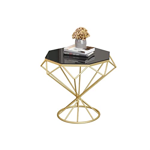 Mesa de Centro Mesa auxiliar redonda de cristal for sala de estar, sofá, mesa auxiliar pequeña, marco de Metal, mesita de noche for dormitorio, mesa de centro decorativa for oficina Mesas de Café
