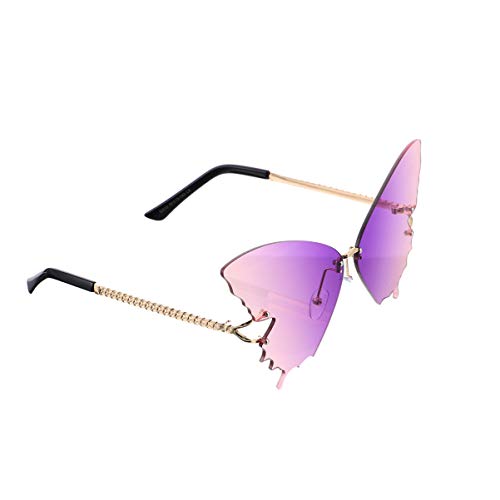 Veemoon 1 Pieza Gafas de sol aunglasses lentes de sol oversize con efecto de espejo gafas modernas ordenador personal Púrpura
