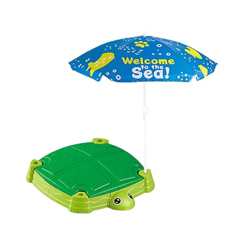 predolo Arenero con Tapa y sombrilla, Juego sensorial portátil para niños, arenero con Cubierta para Actividades en la Playa, Regalo para niños 3 a 8 años, Tortuga