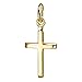 Produktbild JEVELION Gold-Kreuz Kette Kreuz-Anhänger 750 Gold für Damen, Herren und Kinder mit abgeflachten Kanten als Ketten-Anhänger 18 Karat mit Schmuck-Etui und Kette 36 cm