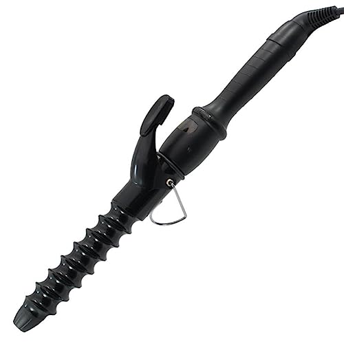 YOMCI 32mm Spiral Hair Curler Curling Wand Waver Ceamic Curling Iron for Short and Long Hair Crimper LCD Display Curling Tongs