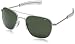 American Optical Pilot Aviator Sunglasses 57 mm Silver Frame with Bayonet Temples and True Color Gray Glass Lenses