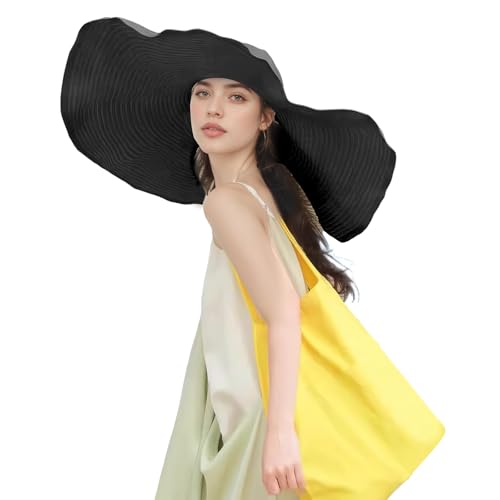 Sombrero de mujer con ala ancha para sol, plegable miniatura 3