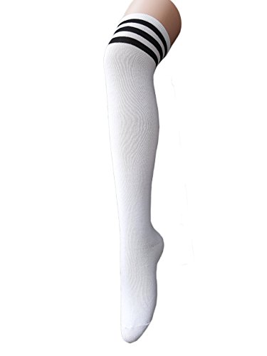 Image of Azue Women Non Slip Thigh High Socks Fashion Tube Stockings above Knee Cosplay Socks
