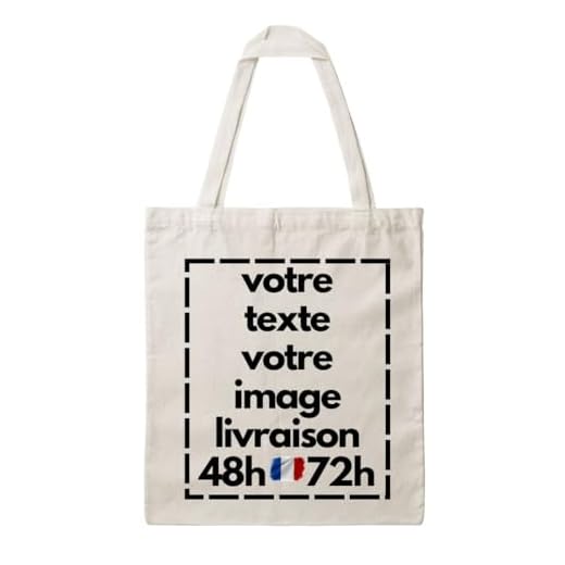 Générique Tote Bag Personnalisable – Sac Cabas en Coton Bio (38x42cm) – Ajoutez Votre Texte, Logo ou Image – Réutilisable & Écologique – Poignées Longues
