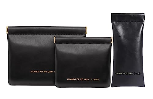 Image of House of Quirk Cosmetic Bag for Women Makeup Bag for Purse Travel Makeup Organizer Bag Waterproof Makeup Pouch with Sunglasses Case (Pack of 3, Black)