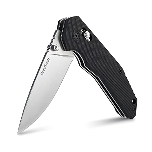Duratech Folding Pocket Knife, Edc Pocket Knife With Stainless Steel Blade, G10 Handle Folding Knives, Drop Point Blade, Carry Pocket Clip #TOP4