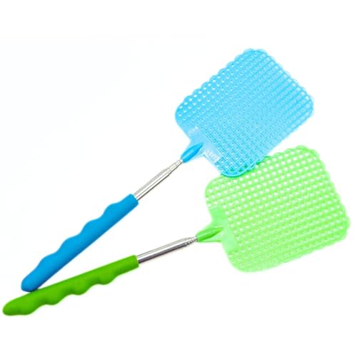 LND Gifts Fly Swatter Telescopic - 2 Pack, Heavy-Duty Fly Swatter, Efficient Mosquito and Fly Swat with Stainless Steel telescopic handle- Fly Swatters Ideal for Indoor and Outdoor Use