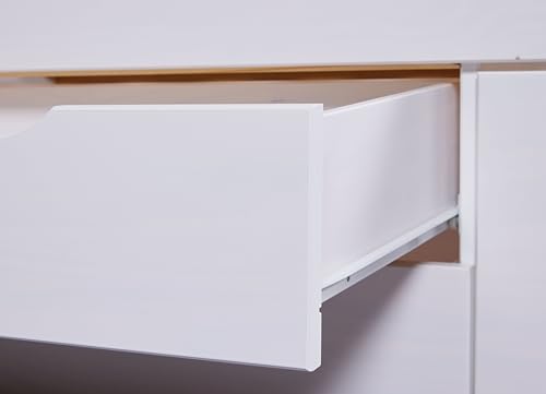 Inter Link - Cama Individual 90 x 200 cm - Cama Nido con Espacio de Almacenaje - Pino Macizo - 2 cajones Grandes y 1 cajón - Somier Incluido - Lacado Blanco - Efetivo 90 x 200 cm - imagen 9