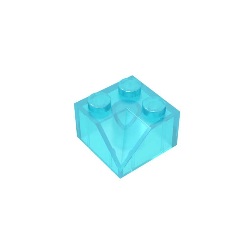 Gobricks 3046 Slope Brick 2x2 45° Sloped Concave Roof Tile 50 Pieces GDS-721 Compatible with Lego Building Blocks Color:Trans Light Blue — image 1