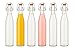 Produktbild gouveo 6er Set Glasflaschen 1000 ml rund mit Bügelverschluss - Bügelflasche 1 Liter zum Befüllen - Bügelverschlussflasche für Wasser, Limonade, Saft und Spirituosen (BFR1000)