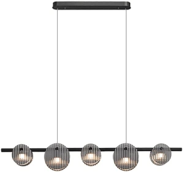 Stainless Steel Glass Chandelier Simple Art LED Dimmable Long Ceiling Lighting Restaurant Bar Decoration Suspended Light Fixture