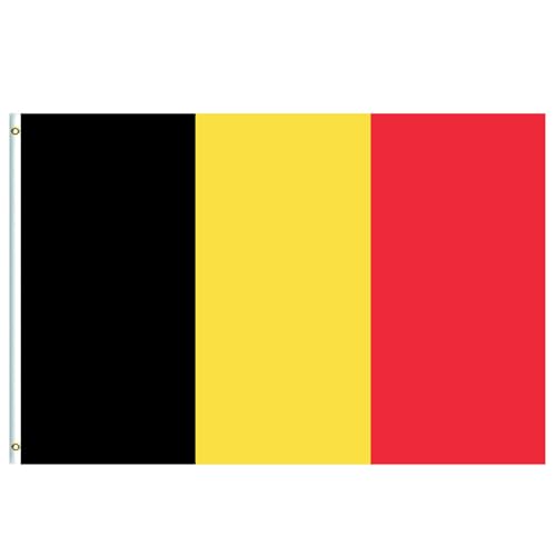 Groß Belgien Fahne 90x150cm, Nationalflagge Oly Flagge Belgien Fanartikel mit Messing-Ösen für Oly Deko 2024, Euro Fußball Party EM Fahne