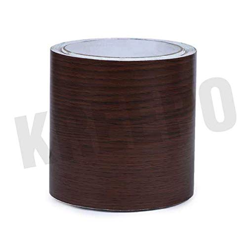 Image of KREEPO Waterproof Waist Line Wall Sticker Self Adhesive Baseboard Wallpaper Border Roll Decals Home Decor Film (Size 4Inch x 10m) (Wood-8)