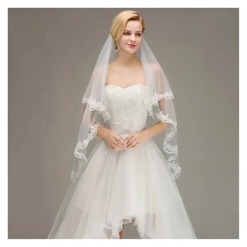 Velo de novia de encaje de alta costura diseño corto exclusivo 4