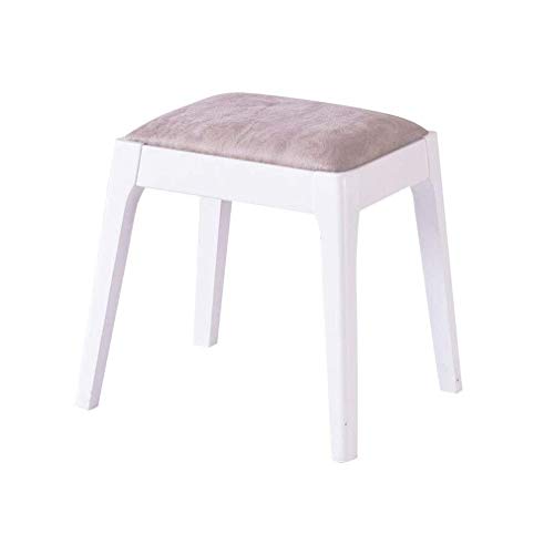Taburete nórdico de madera maciza taburete suave dormitorio tocador comedor gzz 4