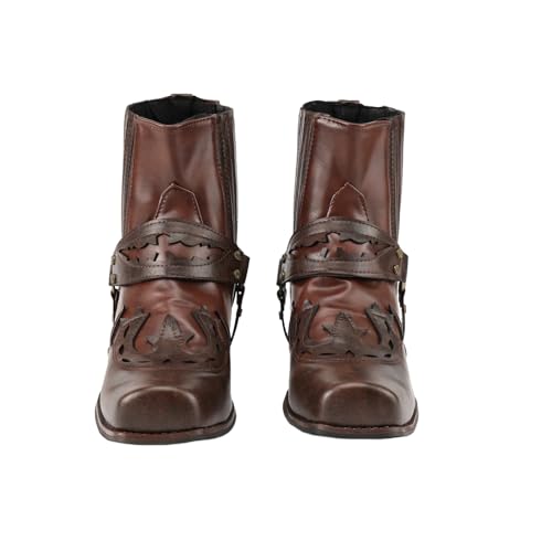 Mens Western Boots with Classic Embroidered PU Leather Slip Resistant Country Boots4