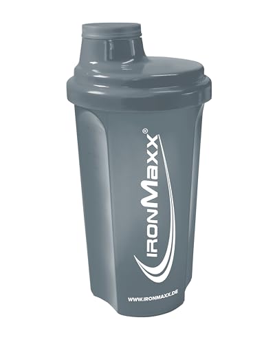 IronMaxx Eiweiß Shaker - 700ml Anthrazit | Proteinshaker mit Drehverschluss, Sieb & Mess-Skala | auslaufsicher, spülmaschinengeeignet & frei vom Weichmacher BPA & DEHP