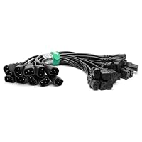 HangTon Verlängerungskabel für UPS PDU Monitor Computer Drucker TV Drucker IEC320 C14 Stecker auf Dual IEC 320 C13 Buchse, 40 cm, 10 Stück – Ansicht 2