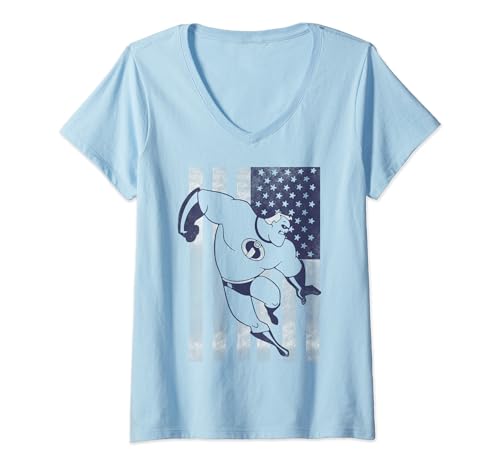 T-shirt Les Indestructibles Disney col V femme coupe ajustée et imprimé USA