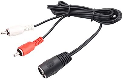 zdyCGTime Din 7 Pin to RCA Extension Cable,RCA to Din cable,MIDI 7 Pin 1 Female Plug to 2 RCA Male Audio Adapter Cable,Compatible with Quad Stereo Systems.(1M)