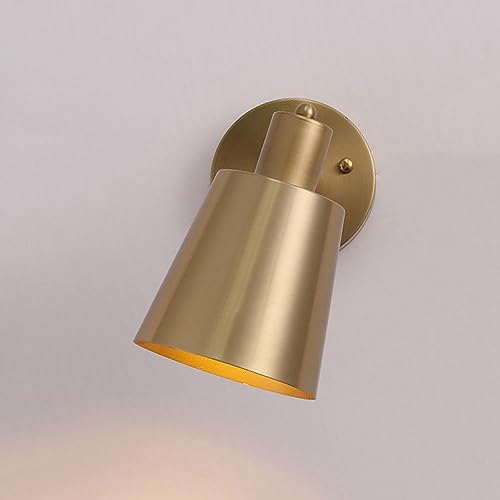 Lámpara de pared moderna industrial E27 con acabado dorado pulido 2