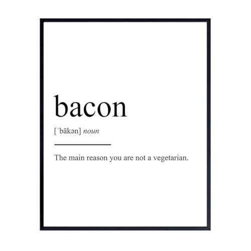 Product Image of the Bacon Typography Art Print - Funny Wall Art Poster - Chic Modern Home Decor for Kitchen - Great Gift for Chefs, Cooks - 8x10 Photo- Unframed