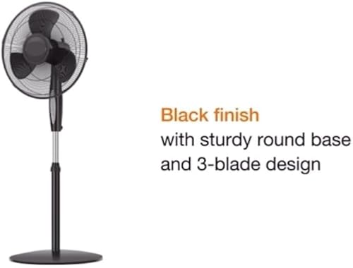 Miniatura 8 de Ventilador de pie de pedestal de 16 pulgadas para el hogar, oficina, dormitorio, con cuchillas dobles oscilantes, motor de CA silencioso, altura