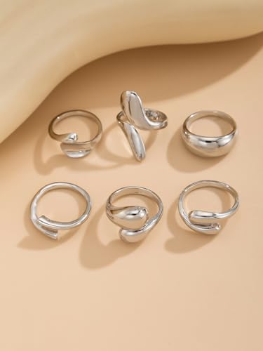 Image of Shining Diva Fashion Combo Set Gold and Silver Plated Rings for Women and Girls Stylish