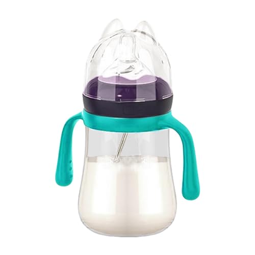 Dtharen 哺乳瓶、哺乳瓶 - 哺乳瓶シリコン乳首付き 240ml 哺乳瓶 - ハンドル付き母乳ボトル、男の子と女の子の赤ちゃん用のポータブルシッピーボトル