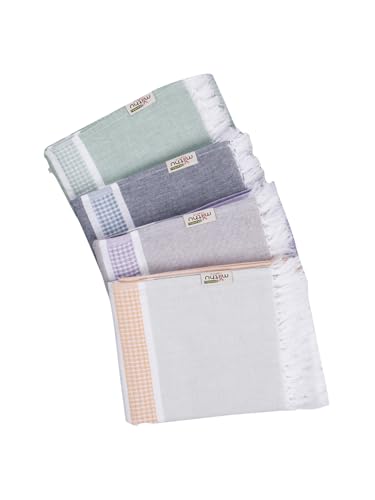 Image of RAMRAJ COTTON Pack Of 4 Cotton Bath Towel Set Crafted For Softness| Durability| And Comfortable Daily Use