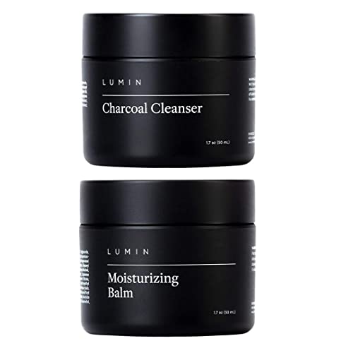 Lumin - Set Basico de Limpieza e Hidratación Facial para Hombres - Incluye Bálsamo Hidratante y Limpiador Facial de Carbón - Limpia y combate los signos del envejecimiento - 2 meses de uso diario Cover