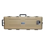 GRITR 39" Tactical Hard Rifle Case with Foam Padding - TSA Approved Gun Travel Case for Rifles - IP67 Compliant Waterproof Dustproof Shockproof Gun Storage Accessory, Tan