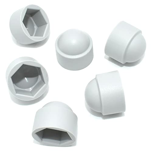 TERF® M10 White Plastic Hex Nut Bolt Dome Cap Cover M10 (17mm Spanner) Nut and Bolt Protective Caps Cover Hexagonal - Pack of 20