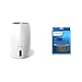 Philips Series 2000 Luftbefeuchter – Lufterfrischer für Räume bis 32 m², NanoCloud-Technologie, 2-Liter-Tank (HU2716/10) & Philips FY2401/30 Original Ersatzfilter für Luftbefeuchter Grau