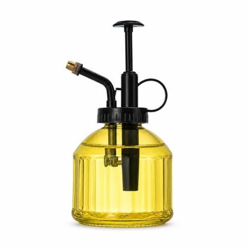 JISADER Pulverizador para Plantas, pequeña bolla Spray jardinería para jardín, Amarillo con Cabezal Negro