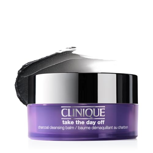 Clinique Take The Day Off Charcoal Cleansing Balm Makeup Remover | Dissolves Makeup and Sunscreen | For Dry Combination to Oily Skin Types, 4.2 Ounce