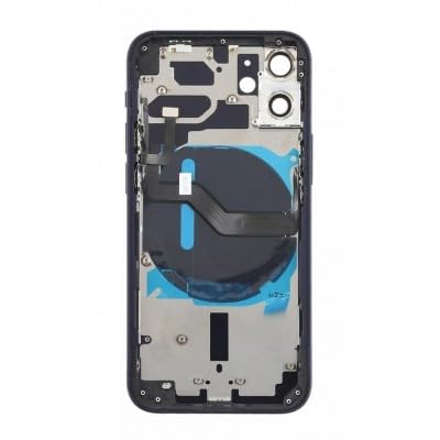 Image of (SPARECARE) Black Glass Back Panel for iPhone 12 - Full Body Housing Replacement with Side Keys, SIM Tray, and Camera Lens