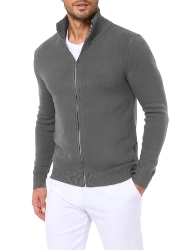 Men's Cardigan Sweater Long Sleeve Knitted V-Neck Button Sweater Zipper Cardigan