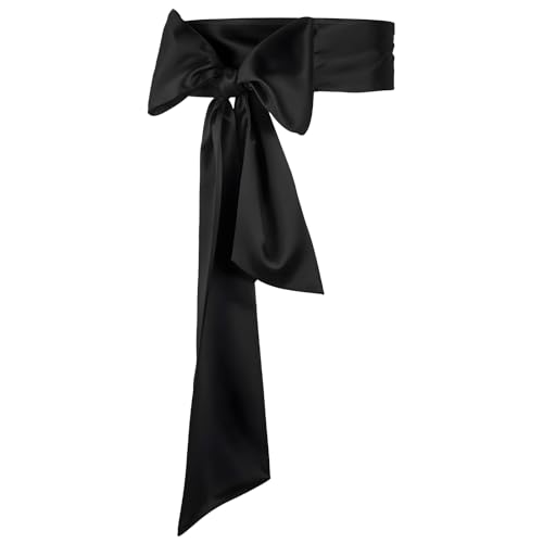 Women Dress Belt for Wedding Long Sash Bridal Waist Belts Bridal Belts Dress Belt Women Bow RibbonBelt Black SashBelt for Wedding Prom Formal 4'' Wide