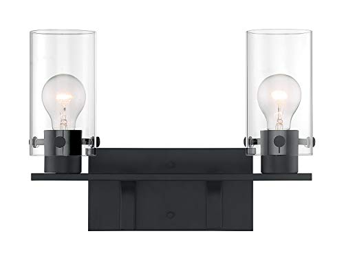Image of Nuvo 60 /7272 Sommerset 2-Light Vanity Fixture with Clear Glass - Matte Black Finish
