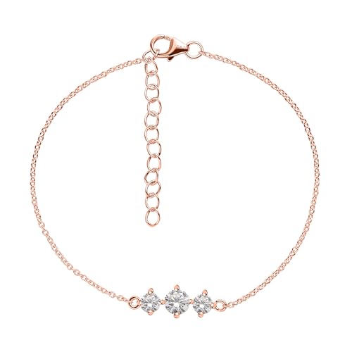 Ornate Jewels 925 Silver 18k Rose Gold Plated American Diamond Solitaire Bracelet for Women and Girls | With Certificate of Authenticity & 925 Stamp | Life-time Warranty* (B0CSVNFWWB) Amazon Price History, Amazon Price Tracker
