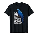 Hyacinth Macaw Lover Birdkeeping The Boss Hyacinth Macaw T-Shirt